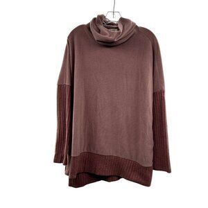 La Miel Women's Cowl Neck Pullover Sweater Pink Mauve Size Large